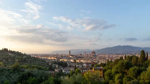 Day to night time lapse of Florence historical center, Italy Stock Footage 166367583