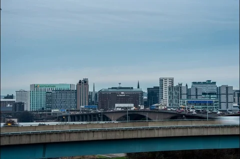 A day to night time lapse of Glasgow's city centre Stock Footage 99990516