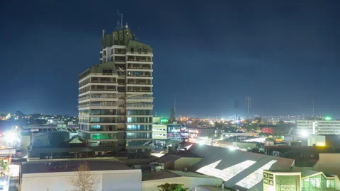 Day to Night Time-Lapse of Hamilton Skyline, New Zealand Stock Footage 318777907