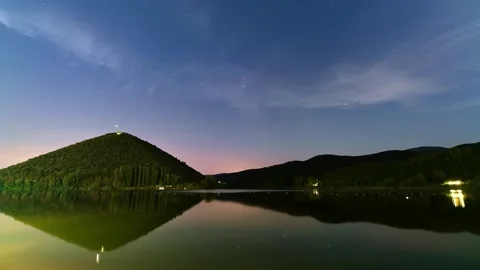 A day to night time lapse of Lago di Piediluco in Italy Stock Footage 151235826