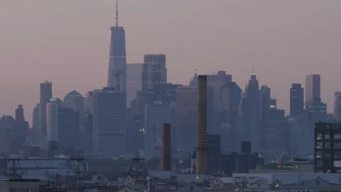 Day to night time lapse of Lower Manhattan Stock Footage 277618681