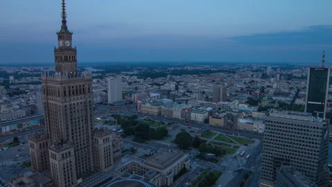 A day to night time lapse made in Warsaw Stock Footage 236345946