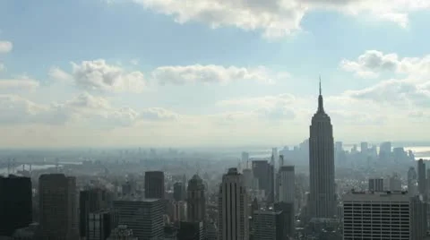Day to night Time Lapse of Manhattan and the Empire Sate Building Stock Footage 9605060