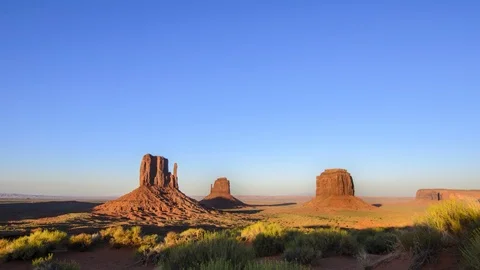 Day to Night Time Lapse of Monument Valley Utah Stock Footage