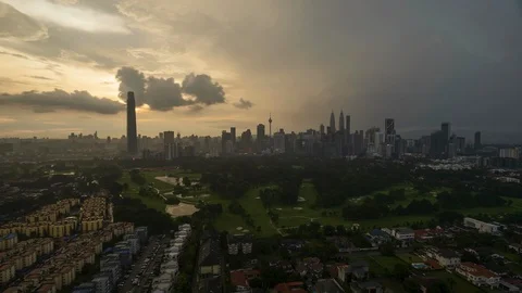 Day to night time lapse motion, sunset at Kuala Lumpur city Video stock 101067497