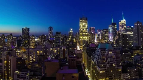 Day to Night Time Lapse of New York City Skyline Stock Footage 74170758