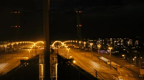 Day to night time lapse. night traffic lights Stock Footage 36176412
