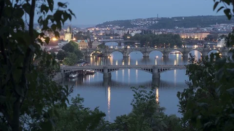Day to night time-lapse Prague Vidéo 90533134