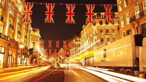 Day to night time-lapse of Regent street London England Video stock 104180136