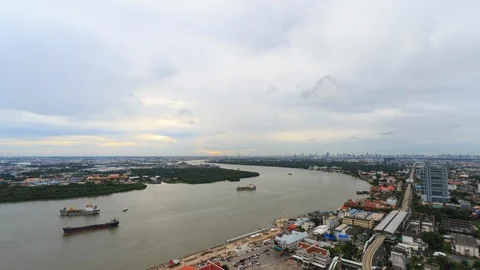 DAY to NIGHT TIME-LAPSE at Samut Prakan, Thailand Stock Footage 92138860