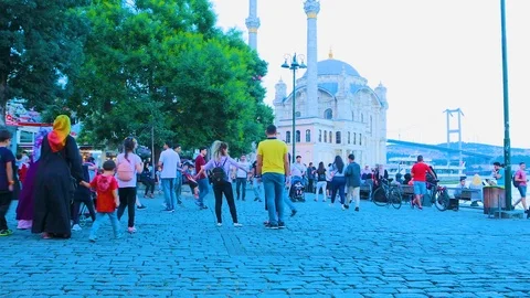 Day to night time lapse scene of the beautiful renovated Ortakoy mosque in Is Stock Footage 113159935