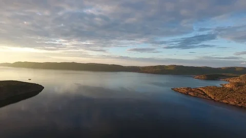 Day to night time lapse Sea of Galilee Stock Footage 104546284