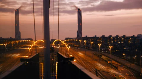Day to night time lapse. traffic transportation. city urban Stock Footage 36176406