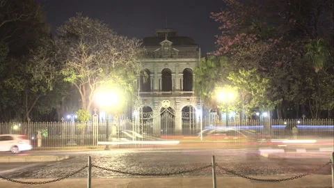 Day to night time lapse transition from Praça da liberdade, a know touristic poi Stock Footage 161079399