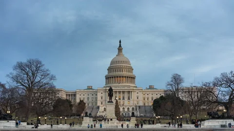 Day to night time lapse of US Capitol in Washington DC Stock Footage 132751885