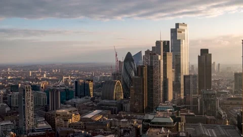 Day to night time lapse view of the City of London Vídeo Stock 188791222