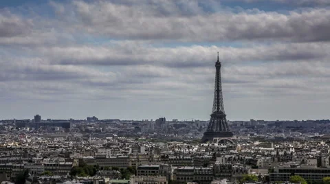 Day to night Time Lapse of world famous Eiffel Tower 스톡 동영상 61719905