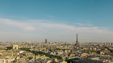 Day to night Time Lapse of world famous Eiffel Tower 스톡 동영상 61719967