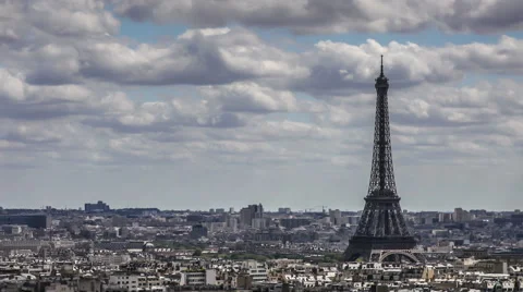 Day to night Time Lapse of world famous Eiffel Tower 스톡 동영상 61720772