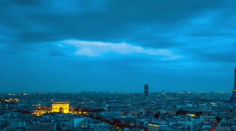 Day to night Time Lapse of world famous Eiffel Tower 스톡 동영상 61720910