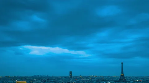 Day to night Time Lapse of world famous Eiffel Tower 스톡 동영상 61720966