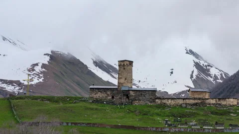 Day to night timelapse of the ancient Lamaria Church complex Stock Footage 336372404