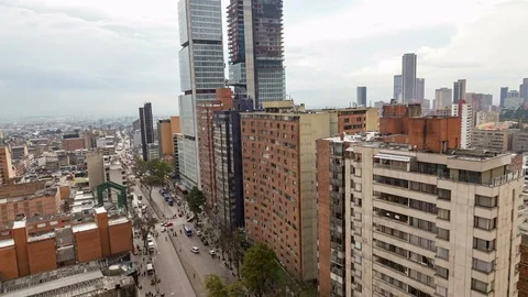 A day to night timelapse of the BD Bacata buildings in downtown Bogota. Stock Footage 79214012