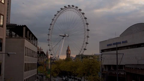 Day to night Timelapse of Big Ben and the London Eye Video stock 104171812