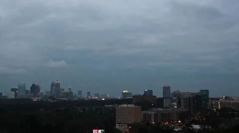 Day to night timelapse, clouds over Atlanta Stock Footage 47570136