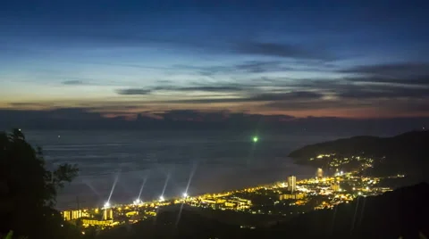 Day to Night Timelapse of Karon Beach Phuket Stock Footage 59787696