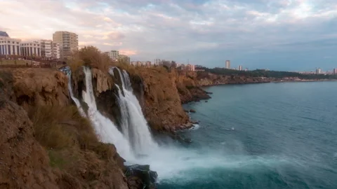 Day to night timelapse of Lower Duden Waterfalls in Antalya, Turkey. The Duden Stock-Footage 211865546
