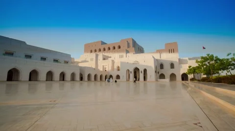 Day to Night timelapse of the Royal Opera House Muscat Stock Footage 45196347