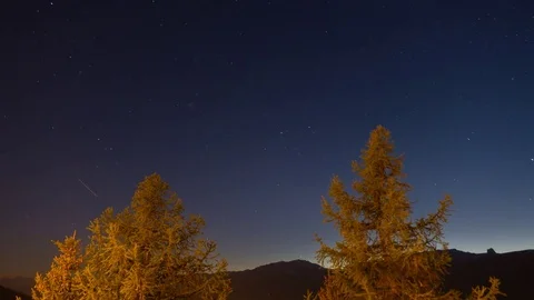Day to night timelapse, sunset, on the Alps Stock Footage
