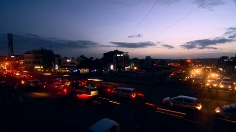 Day to night timelapse video shows peak hour traffic in Bangalore city 스톡 동영상 88247357