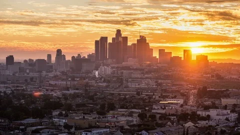 Day to night transition time lapse downtown Los Angeles Stock Footage 115513429