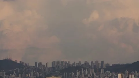 A day to night transition time lapse from Belo Horizonte city, Minas Gerais Stat Stock Footage 231636218
