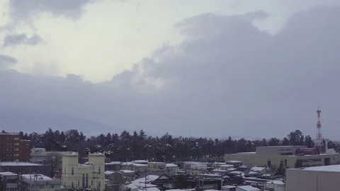 From the day to the night the view of the town Stock Footage 75511304