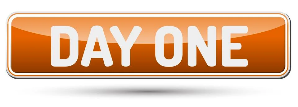 DAY ONE - Abstract beautiful button with text. Stock Illustration