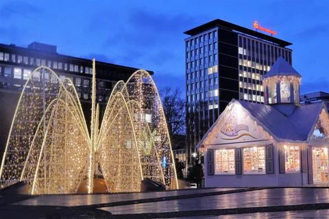 Day one of the lockdown, but the lighting creates Christmas atmosphere. Stock Photos