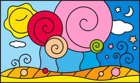 Day passes into night background Stock Illustration