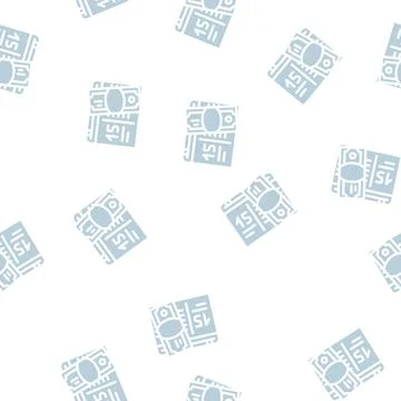 Day for payment alimony glyph vector seamless pattern Stock Illustration