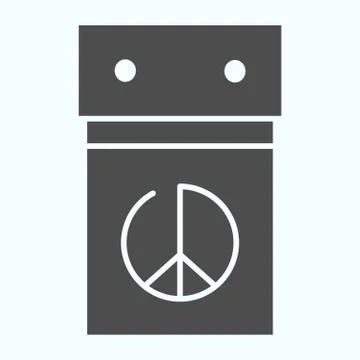 Day peace calendar solid icon. Pacific calendar vector illustration isolated on Stock Illustration