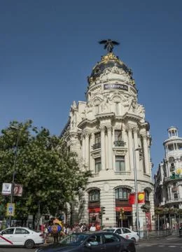 Day photography bottom view edificio metropolis madrid Stock Photos