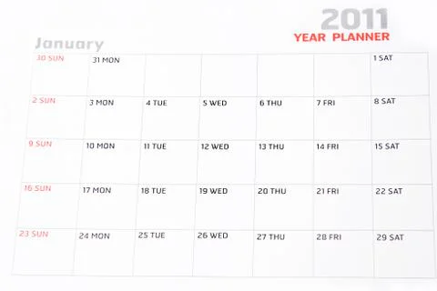Day Planner Chart Stock Photos