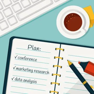 Day planning. Vector concept background. Stock Illustration