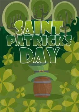 Day poster design template vector St. Patrick Easy to edit elements - Format A4 Illustrazione stock