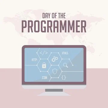 Day of the Programmer vintage banner or greeting card Stock-Illustration