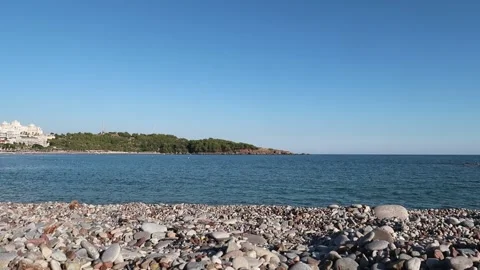 Day on the rocky beach Stock Footage 219543685