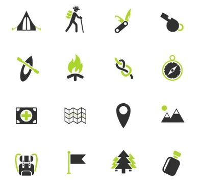 Day of skouts icon set Stock Illustration