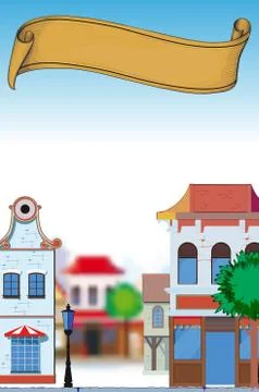 Day in small town Illustrazione stock